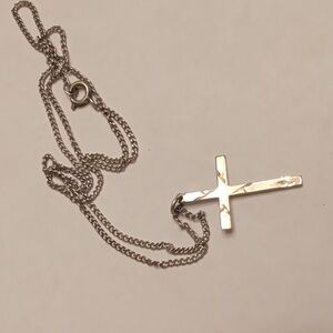 Vintage Sterling Silver Cross Necklace